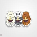 استیکر/ برچسب موج bare bears