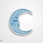 استیکر/ برچسب ماه هنری