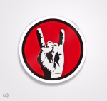 استیکر/ برچسب horns up