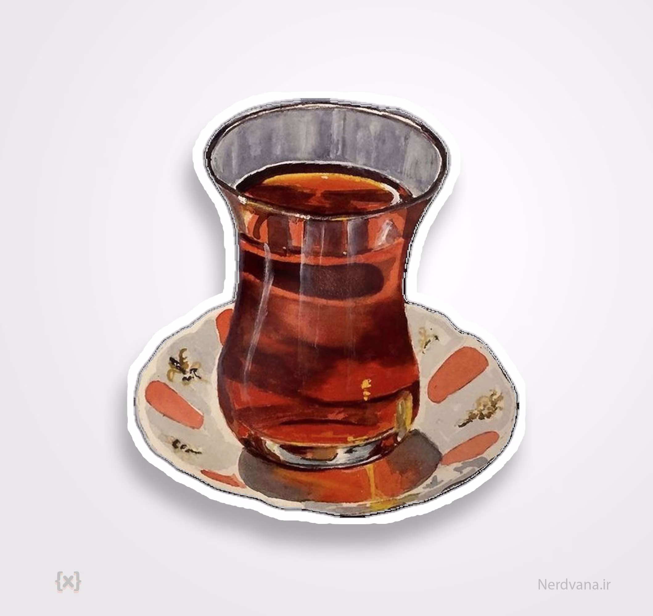 استیکر برچسب طرح چای