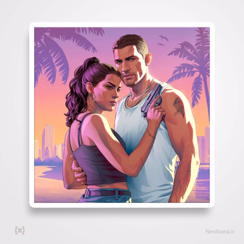استیکر برچسب GTA VI جی تی ای 6 Sticker