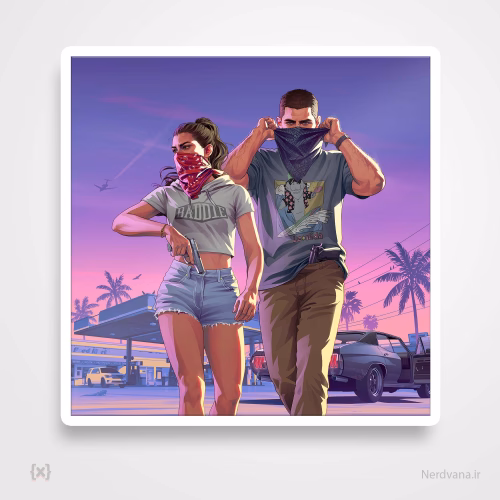 استیکر برچسب GTA VI جی تی ای 6 Sticker
